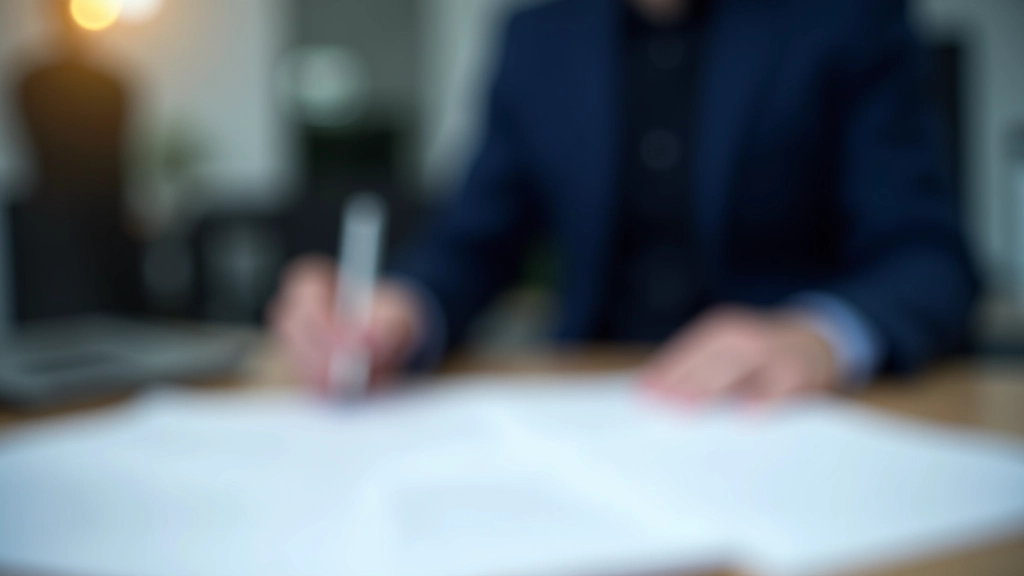 Podpisování pojistné smlouvy na stole s dokumenty a perem